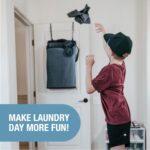 CleverMade Convertible Laundry Hamper Bag - Ocean Dark Charcoal holds 21.5L / 20 lbs 1 Compartment - Storage with Handles for Home Organization - Image 6