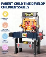 Deejoy Kids Tool Bench with Realistic and Electric Drill, Construction Workbench Toys for Toddlers 3-5, Toddler Bench Set for Boys & Girls Age 3-4 - Image 4