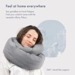 Huzi Infinity Pillow - Home Travel Soft Neck Scarf Support Sleep (Grey) - Image 3