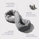 Huzi Infinity Pillow - Home Travel Soft Neck Scarf Support Sleep (Grey) - Image 4