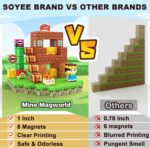 Soyee Magnetic Blocks Building Toys - Build Mine Magnet World Set Toddler Kids Sensory Toys for Boys & Girls Ages 3-5 5-7 8-12, 1'' Magnetic Cubes Game for Boys - Image 3