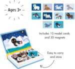 Janod - Magnéti'Book Polar Animals - Magnetic Educational Game 30 Magnets + 10 Models - Children's Toy Made of Cardboard - Develops Fine Motor Skills and Imagination - Suitable for Ages 3 and Above - Image 3