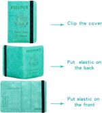 Passport Holder Cover Wallet Travel Essentials RFID Blocking Leather Card Case International Must Haves Travel Accessories for Women Men(101#Green) - Image 6