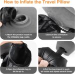 Maliton Inflatable Foot Rest Pillow for Travel,Kids Airplane Bed,Adjustable 3 Layers Height Leg Pillow of Air Travel Essentials,Car, Office, Home - Fast Inflation (Dark Grey) - Image 6