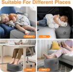 Maliton Inflatable Foot Rest Pillow for Travel,Kids Airplane Bed,Adjustable 3 Layers Height Leg Pillow of Air Travel Essentials,Car, Office, Home - Fast Inflation (Dark Grey) - Image 9