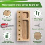 Panda Brothers Montessori Screwdriver Board Set - Wooden Montessori Toys for 4 Year Old Kids and Toddlers, Sensory Bin, Fine Motor Skills, STEM Toys - Image 4