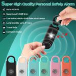 140dB Personal Safety Alarm for Women, 12 Pack Safe Alarm Protection Keychain with Strobe Light & Low Battery Notice, Security Siren Self Defense for Kids Seniors College Girls, Multicolor - Image 4