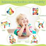 COUOMOXA Magnetic Building Blocks for Kids: Magnetic Stick Montessori Game for 3 4 5 Years Old Toddlers - STEM Starter Toy for Kids Age 3-5 Preschool - Birthday Gift for Boys Girls - Image 4