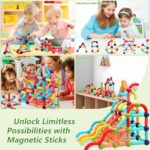 COUOMOXA Magnetic Building Blocks for Kids: Magnetic Stick Montessori Game for 3 4 5 Years Old Toddlers - STEM Starter Toy for Kids Age 3-5 Preschool - Birthday Gift for Boys Girls - Image 7