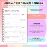 Mental Health Journal Planner | Daily Gratitude, Self Care, Intentions, Affirmations and Nutrition (Rainbow, A5) - Image 4