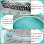 Shoe Washing Machine Bag, Laundry Shoe Bag for Washer and Dryer, Reusable Zipper Plush Sneaker Washing Machine Bag for Shoes, Gym,Tennis Shoes, Sports Delicate Gray 2pc - Image 6