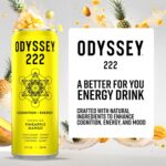 Odyssey Elixir - Odyssey 222 - Sparkling Energy Drink - 222 mg of Caffeine - Lion's Mane & Cordyceps - Energy & Focus - Endurance & Stamina - Nootropic - Pre Workout - Pineapple Mango - Image 4