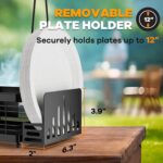 Grill Caddy with Plate Holder and Paper Towel Holder, Picnic BBQ Condiment Utensil Organizer Caddy for Outdoor Cooking, Camping Essential, Camper Must Haves, Grilling Gifts for Men - Image 4