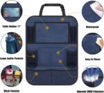 Car Backseat Organizer with 11" Table Holder, 10 Storage Pockets Seat Back Protectors Kick Mats for Kids Toddlers, Travel Accessories, 2 Pack, Blue - Image 3