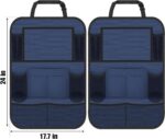 Car Backseat Organizer with 11" Table Holder, 10 Storage Pockets Seat Back Protectors Kick Mats for Kids Toddlers, Travel Accessories, 2 Pack, Blue - Image 5
