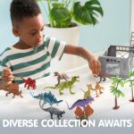 JOYIN Dinosaur Toys with Activity Play Mat & Storage Cage, 19 PCS Realistic Dinosaur Figures & Trees for Toddlers Kids Ages 3-5, Ideal for Boys and Girls Gift - Image 7
