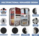 Passport Wallet, RFID Passport Holder with Vaccine Card Slot, for Family and Women & Men, Travel Document Organizer with Removable Wristlet Crossbody Strap (Black) - Image 6