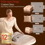 12 Pack Vacuum Bags for Travel with Rechargeable air Pump, Carry-on Size Vacuum Seal Bags for Luggage and Suitcase Compression, Space Saver for Clothes and Clothing Travel - Image 4