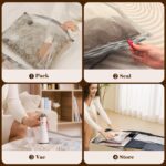 12 Pack Vacuum Bags for Travel with Rechargeable air Pump, Carry-on Size Vacuum Seal Bags for Luggage and Suitcase Compression, Space Saver for Clothes and Clothing Travel - Image 7