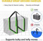 VENO 8 Pack Moving Bags and Large Christmas Storage Bins with lids. Alternative to Moving Boxes, Packing Supplies for College. Extra Large Heavy Duty Totes for Packaging (Dark Gray, 8 Pack) - Image 5