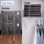 VENO 8 Pack Moving Bags and Large Christmas Storage Bins with lids. Alternative to Moving Boxes, Packing Supplies for College. Extra Large Heavy Duty Totes for Packaging (Dark Gray, 8 Pack) - Image 6