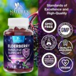 Elderberry Gummies with Vitamin C, D3 and Zinc - Immune Support Gummy for Kids & Adults, Black Elderberry Extract Gummy Immune Health Support Supplement, Black Elder Berry Vitamin - 120 Gummies - Image 5