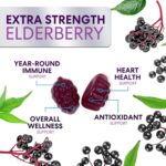 Elderberry Gummies with Vitamin C, D3 and Zinc - Immune Support Gummy for Kids & Adults, Black Elderberry Extract Gummy Immune Health Support Supplement, Black Elder Berry Vitamin - 120 Gummies - Image 6