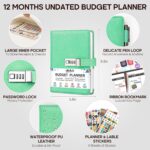 WEMATE Budget Planner 2026 with Lock, Monthly Budget Book with Expense Tracker Notebook, Undated Financial Planner to Manage Your Money, A5 Leather Account & Budget Book, Green - Image 5