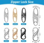 Phinus Lock Combo, Total 21PCS Clips Anti-Theft, Locks Anti-Theft for Luggage, Clothing, Backpacks, Boots, Purses, Travel Outdoor Sports(Black, Silver, Gold) - Image 3