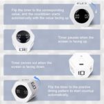 GuDoQi Rotating Pomodoro Timer 1 5 10 30 60 Min Preset, Hexagon ADHD Flip ProductivityTimer Tool Pause, Vibration, Mute, Adjustable Sound Alert for Work, Study, Back to School, Kitchen, White - Image 4