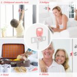 AceMining Portable Door Lock Home Security Door Locker Travel Lockdown Locks for Additional Safety and Privacy Perfect for Traveling Hotel Home Apartment College-Pink(1 Pack) - Image 8