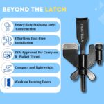 Original Trustella Heavy-Duty Portable Door Lock - Stainless Steel Security Device for Enhanced Safety - Ideal for Home, Travel, Hotels, Apartments - Silicone Protector Caps Included (1, Black) - Image 3