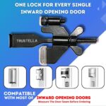Original Trustella Heavy-Duty Portable Door Lock - Stainless Steel Security Device for Enhanced Safety - Ideal for Home, Travel, Hotels, Apartments - Silicone Protector Caps Included (1, Black) - Image 6