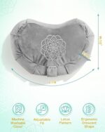 Hihealer Premium Meditation Cushion - Comfortable Floor Pillow for Adult Traditional Crescent Meditation Pillow Yoga Buckwheat Bolster (Grey) - Image 4