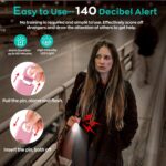 140dB Personal Safety Alarm for Women, 3 Pack Safe Alarm Protection Keychain with Strobe Light & Low Battery Notice, Security Siren Self Defense for Seniors College Girls, Pink+Blue+Black - Image 3