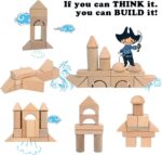 Migargle Wooden Building Blocks Set for Kids - Stacker Stacking Game Construction Toys Set Preschool Colorful Learning Educational Toys - Geometry Wooden Blocks for 3+ Year Old Boys & Girls - Image 3