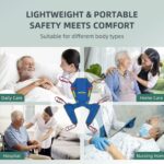 Full Body Patient Lift Sling Size S, Toileting Transfer Slings, Head and Back Support, Split Legs with Commode Opening, 5 Handles, 6 Straps, Lifting Sling Compatible with Various of Lifts - Image 6