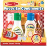 Melissa & Doug 5-Piece Favorite Condiments Play Food Set Play Ketchup and Mustard Bottles, Pretend Food Set for Kids Ages 3+ - Image 7
