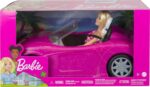 Barbie Playset with Sparkly Pink 2-Seater Toy Convertible Car Featuring Glam Details & Fashion Doll in Sundress & Sunglasses (Amazon Exclusive) - Image 7