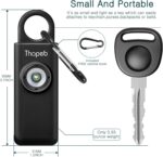 Thopeb–The Original Personal Safety Alarm for Women Self Defense – Elders & Kids Self Defense Keychain Siren – 135dB Loud Siren Bird Sound – Cute Key Chains Protection (Charcoal) - Image 4