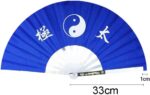 Stainless Steel Tai Chi Fan Decorative Folding Fans Chinese Kung Fu Fan for Performance Dance, Arts Dance, Training, Sports, Decorations, Festival, Gift (Black - No pattern) - Image 3