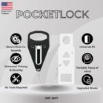 Portable Door Lock + Door Stop Alarm Set – Travel Safety Kit for Hotel Rooms, Home, Dorms & Apartments – PocketLock (Black, Lock + Alarm) - Image 3