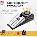 Portable Door Lock + Door Stop Alarm Set – Travel Safety Kit for Hotel Rooms, Home, Dorms & Apartments – PocketLock (Black, Lock + Alarm) - Image 4
