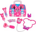 Disney Junior Minnie Mouse Bow-Care 8-piece Doctor Kit for Toddlers Ages 3-5, Lights and Sounds Stethescope, Officially Licensed, Pink, Preschool Pretend Play Kids, Ages 3 and Up - Image 5