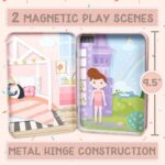 Story Magic Dress-Up Dolls Playset, Pretend Play Magnetic Case, Magnet Outfit and Accessory Pieces, Great for Travel or Playdates, Magnetic On The Go Activity Set for Ages 4, 5, 6, 7 , Pink - Image 7