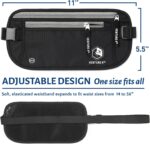 VENTURE 4TH Money Belt for Travel – Hidden Under-Clothes RFID Blocking Passport Holder & Slim Travel Wallet Pouch for Men & Women to Protect Cash, Cards & Documents (Black) - Image 3