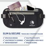 VENTURE 4TH Money Belt for Travel – Hidden Under-Clothes RFID Blocking Passport Holder & Slim Travel Wallet Pouch for Men & Women to Protect Cash, Cards & Documents (Black) - Image 4