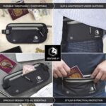 VENTURE 4TH Money Belt for Travel – Hidden Under-Clothes RFID Blocking Passport Holder & Slim Travel Wallet Pouch for Men & Women to Protect Cash, Cards & Documents (Black) - Image 5