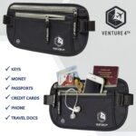 VENTURE 4TH Money Belt for Travel – Hidden Under-Clothes RFID Blocking Passport Holder & Slim Travel Wallet Pouch for Men & Women to Protect Cash, Cards & Documents (Black) - Image 7