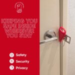 Portable Door Lock Extra Security Essential Safety & Privacy Travel Lockdown, Prevent Entry Stopper, Protect Family While Traveling Home Bedroom Hotel Apartment College (1 Red) - Image 6